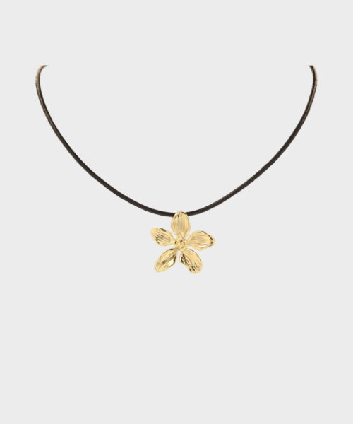 Blomma halsband guld